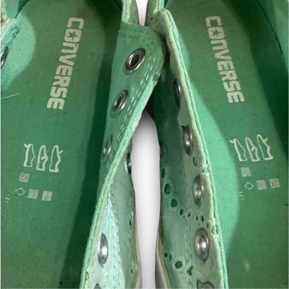 Converse Chuck Taylor All Star Lo Sneakers Eyelet CTAS Fabric Mint Green - Picture 7 of 9